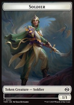 Soldier Token (W 1/1) // Soldier Token (W 2/2) - Tarkir: Dragonstorm: Tokens (Token) [TTDM-T 4/5] Hauptbild