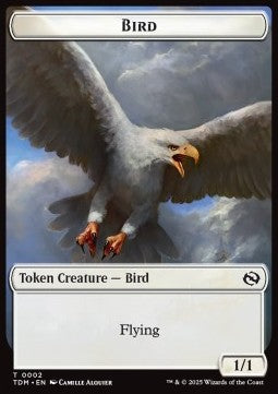 Bird Token (W 1/1) // Monk Token (W 1/1 Prowess) - Tarkir: Dragonstorm: Tokens (Token) [TTDM-T 2/3] Hauptbild