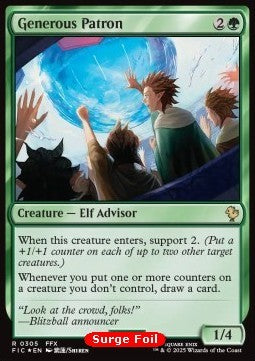 Generous Patron - Commander: Magic: The Gathering - FINAL FANTASY: Collector's Edition (Rare) [CFIC-305]