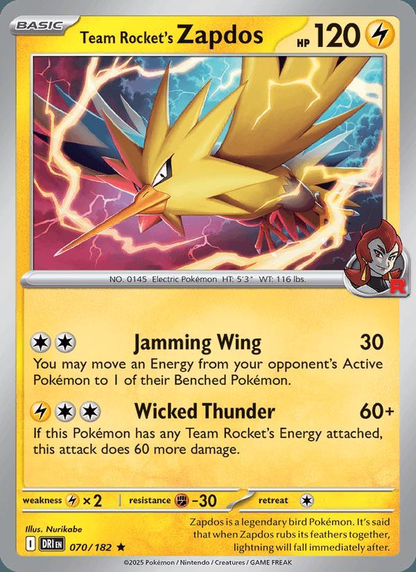 Team Rocket's Zapdos - Destined Rivals (Rare) [DRI-070] Image principale du produit