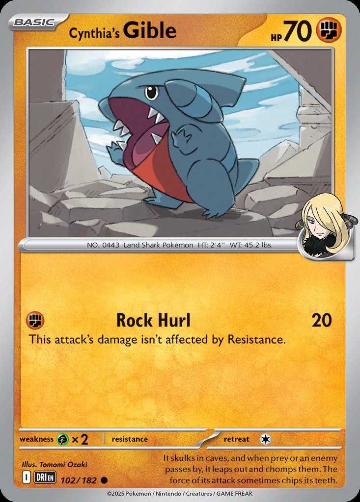 Cynthia's Gible - Destined Rivals (Common) [DRI-102] Image principale du produit