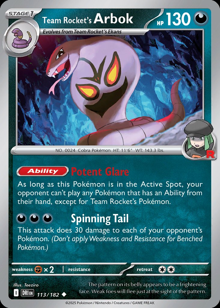 Team Rocket's Arbok - Destined Rivals (Uncommon) [DRI-113] Immagine principale del prodotto