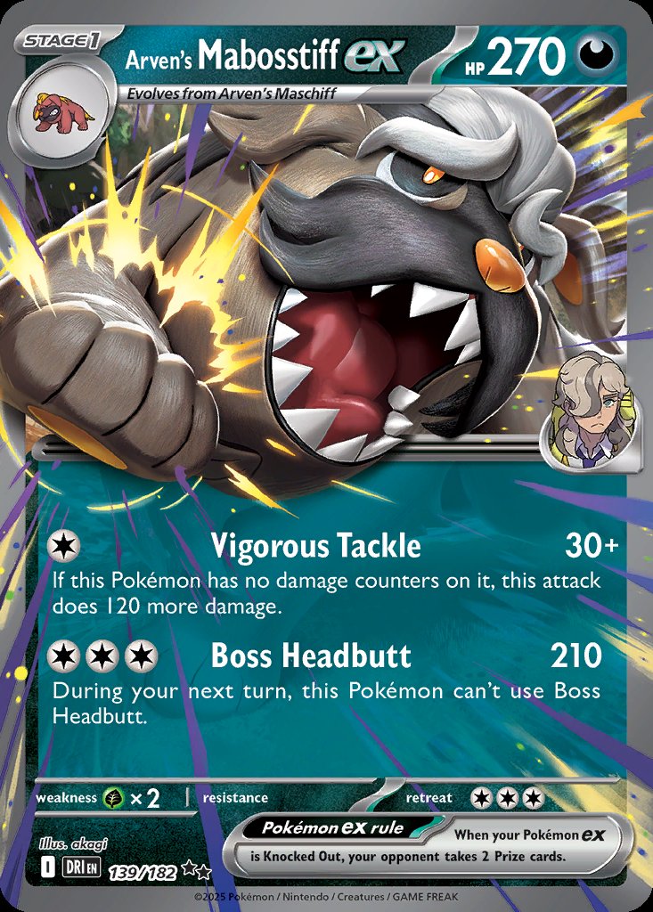 Arven's Mabosstiff ex - Destined Rivals (Double Rare) [DRI-139] Hoofdafbeelding
