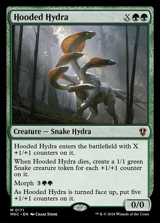 Magic-kaart Hooded Hydra MKC-171 uit Murders at Karlov Manor Commander (Mythic) Imagen principal del producto