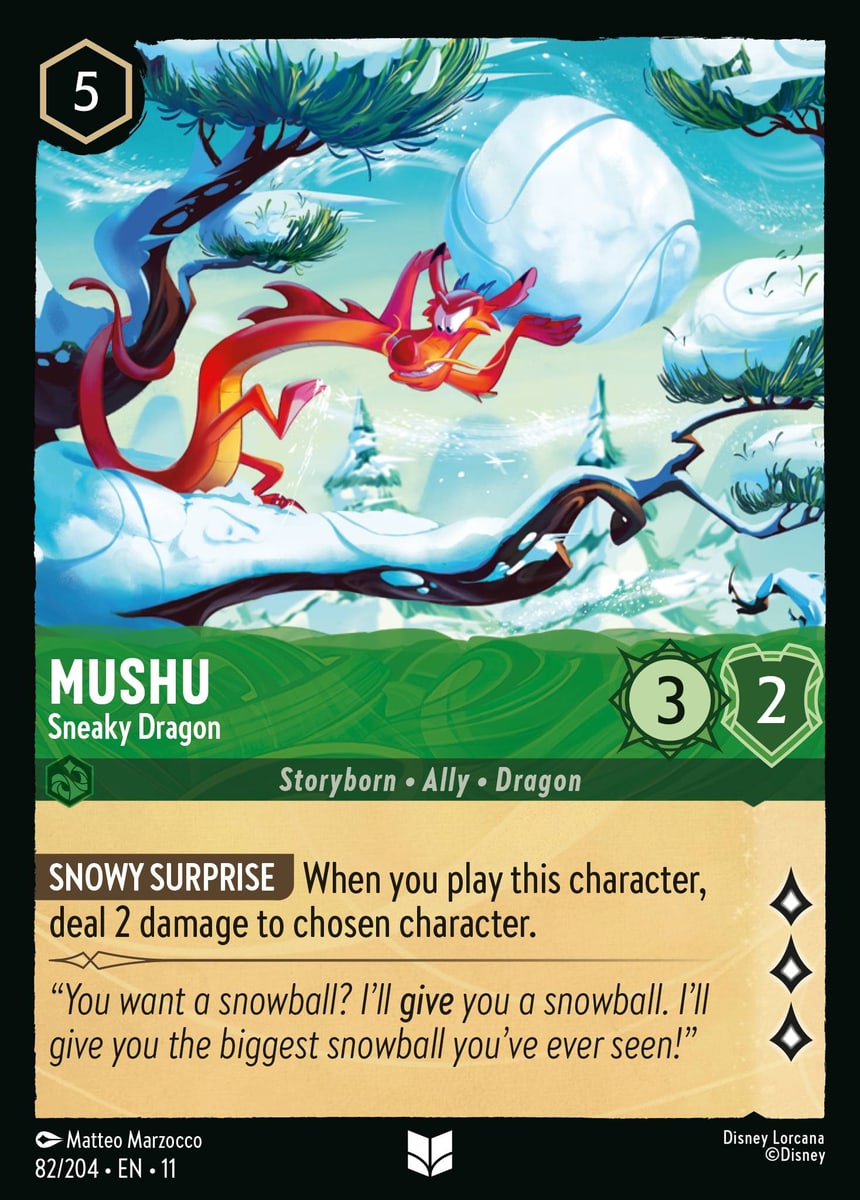 Mushu - Sneaky Dragon — Winterspell (11WSP-82) Disney Lorcana card | Lichcards Imagen principal del producto