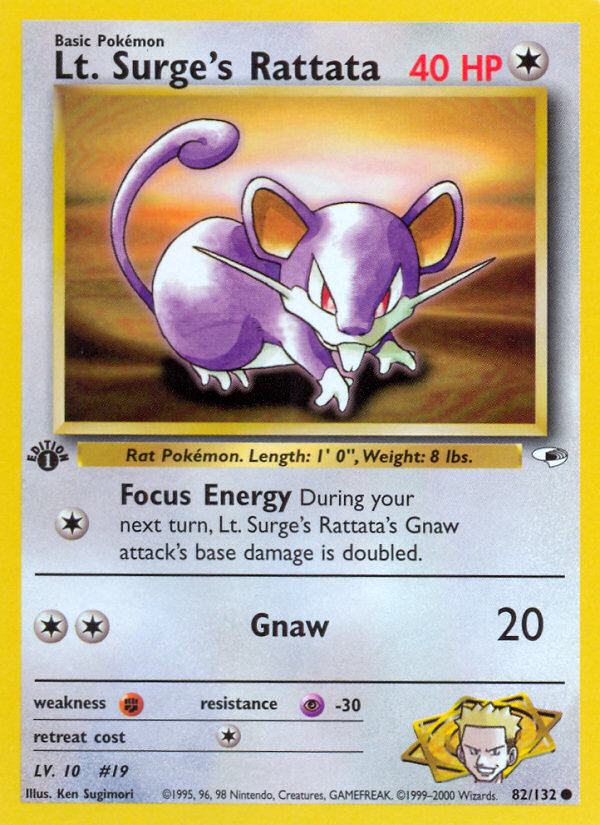 Lt. Surge's Rattata – Gym Heroes 82 – Pokémon TCG single card Hoofdafbeelding