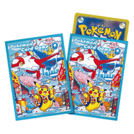Pokémon sleeves van het Pokémon Center Fukuoka, Japans pak van 64 sleeves
