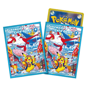 Pokémon sleeves van het Pokémon Center Fukuoka, Japans pak van 64 sleeves