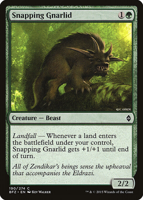 Snapping Gnarlid – Battle for Zendikar (BFZ-190) Magic: The Gathering card