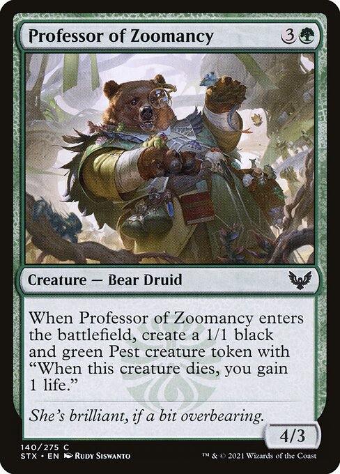 Professor of Zoomancy – Strixhaven: School of Mages (STX-140) Magic: The Gathering card