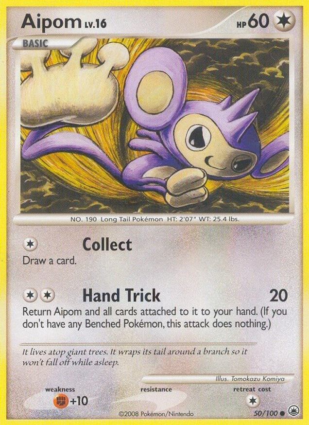 Pokémon-kaart Aipom 50/100 Common uit de set Majestic Dawn Image principale du produit
