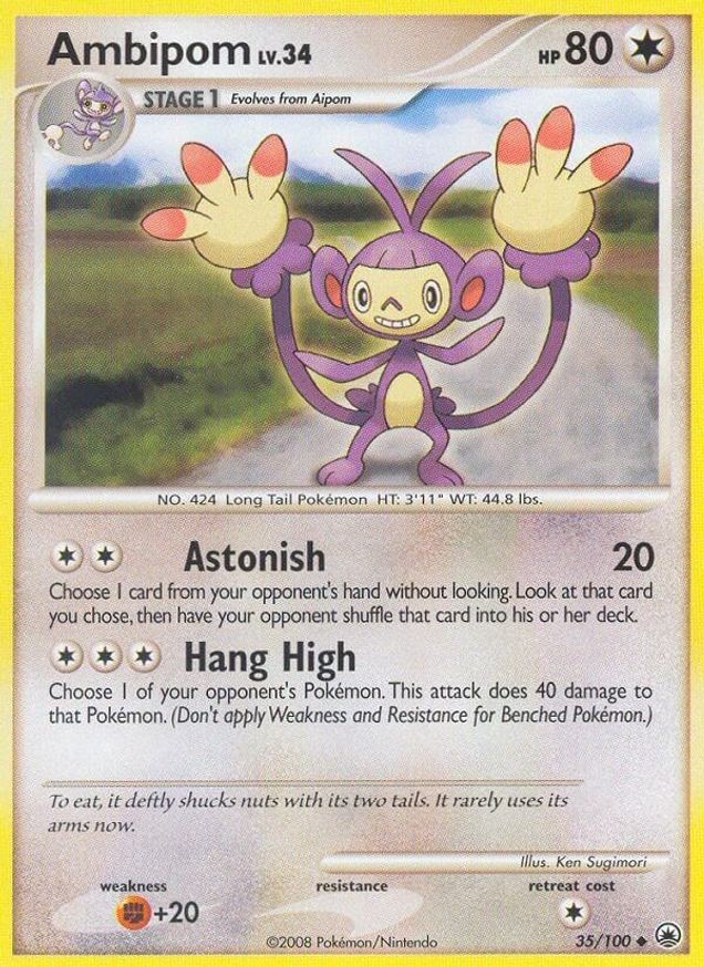 Pokémon-kaart Ambipom LV.34 35/100 Uncommon uit de set Majestic Dawn Hauptbild