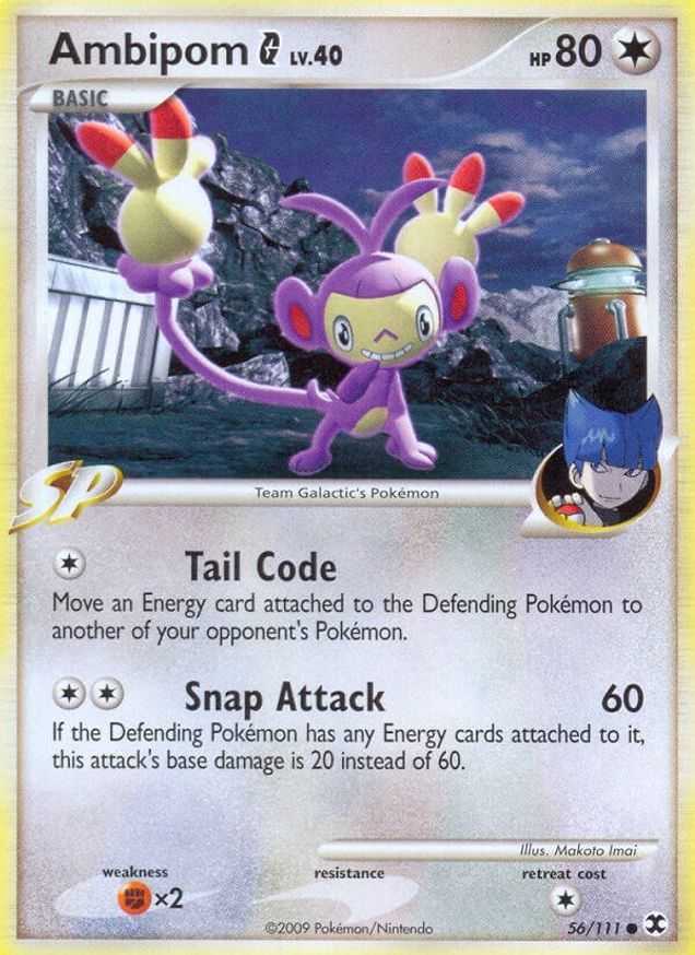 Pokémon-kaart Ambipom G LV.40 56/111 Common uit de set Rising Rivals Main image
