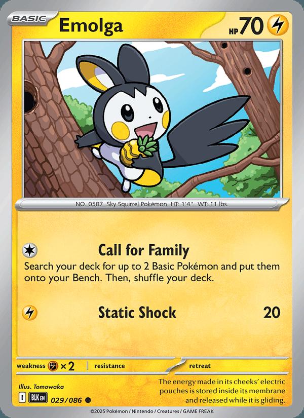 Emolga - Black Bolt (Common) [BLK-029] Immagine principale del prodotto