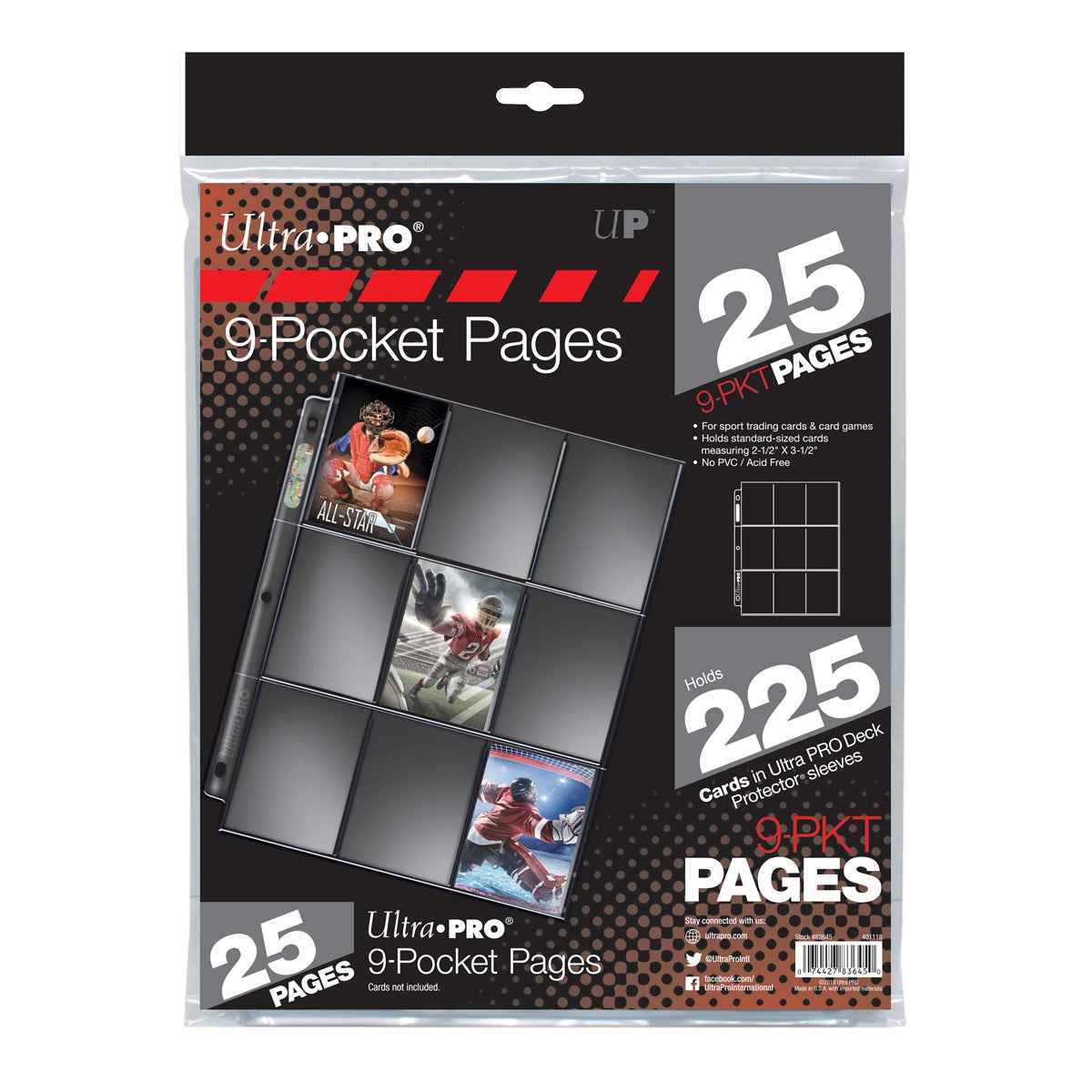 Ultra Pro Silver Series 9-pocket pages 25-pack – verpakking