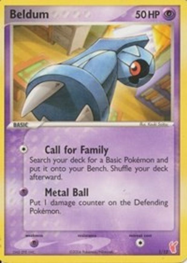 Pokémon-kaart Beldum 1/12 Common uit de set EX Trainer Kit 2