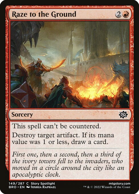 Raze to the Ground – The Brothers' War (BRO-149) Magic: The Gathering card