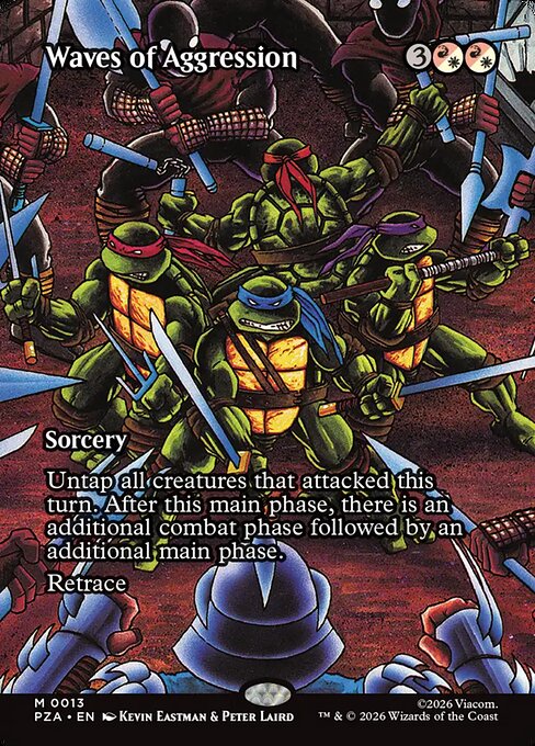 Waves of Aggression – Teenage Mutant Ninja Turtles Source Material (PZA-13) Magic: The Gathering card | LC-REM-20260804-15632298213708-83a8bff9-cf74-40d6-87c5-0c2a33cdaed0 Hauptbild