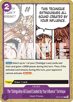 The "Extinguishes All Sound Created by Your Influence" Technique (OP12-077) - Legacy of the Master (Common) [OP12-077] Main image