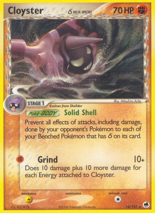 Pokémon-kaart Cloyster δ 14/101 Rare uit de set EX Dragon Frontiers Hauptbild