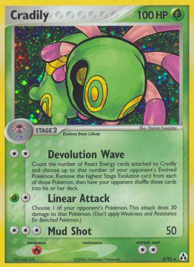 Pokémon-kaart Cradily 3/92 Holo Rare uit de set EX Legend Maker Imagen principal del producto
