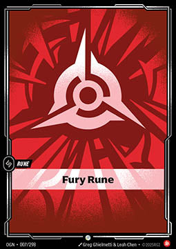Fury Rune (V.1 - Common) - Origins (Common) [OGN-007] Immagine principale del prodotto