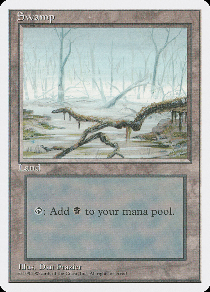 Magic-kaart Swamp 4ED-370 uit Fourth Edition (Land)