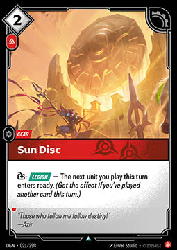 Sun Disc - Origins (Uncommon) [OGN-021] Immagine principale del prodotto