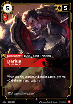 Darius, Trifarian (V.1 - Rare) - Origins (Rare) [OGN-027] Immagine principale del prodotto