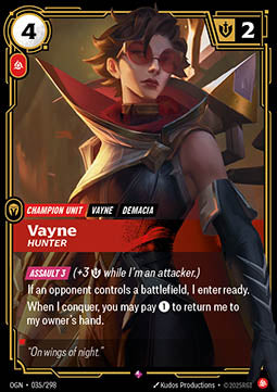 Vayne, Hunter - Origins (Rare) [OGN-035] Hauptbild