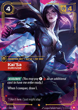 Kai'Sa, Survivor (V.1 - Epic) - Origins (Epic) [OGN-039] Imagen principal del producto