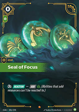 Seal of Focus - Origins (Epic) [OGN-081] Imagen principal del producto