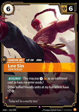 Lee Sin, Centered (V.1 - Rare) - Origins (Rare) [OGN-151] Immagine principale del prodotto