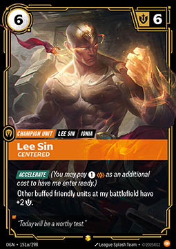 Lee Sin, Centered (V.2 - Showcase) - Origins (Showcase) [OGN-151a] Immagine principale del prodotto