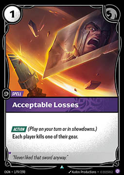 Acceptable Losses - Origins (Uncommon) [OGN-179] Immagine principale del prodotto