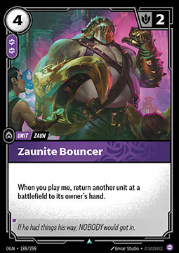 Zaunite Bouncer - Origins (Uncommon) [OGN-188] Immagine principale del prodotto