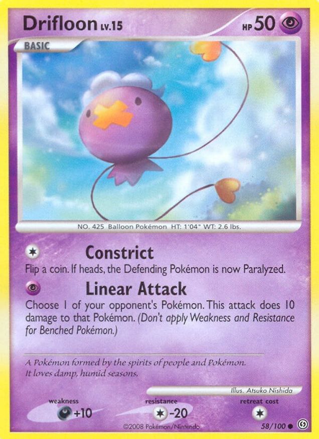 Pokémon-kaart Drifloon 58/100 Common uit de set Stormfront Hauptbild