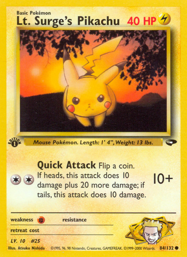 Lt. Surge's Pikachu – Gym Challenge 84 – Pokémon TCG single card