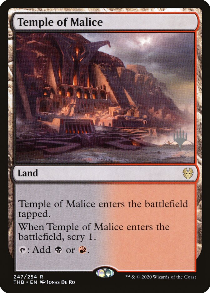 Magic-kaart Temple of Malice PTHB-247p uit Theros Beyond Death Promos (Rare) Hauptbild