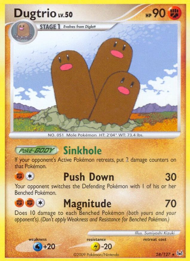 Pokémon-kaart Dugtrio 24/127 Rare uit de set Platinum Hoofdafbeelding