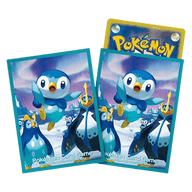 Pokémon sleeves met Piplup, Prinplup en Empoleon, Japans pak van 64 sleeves