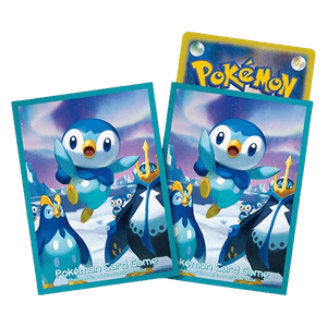 Pokémon sleeves met Piplup, Prinplup en Empoleon, Japans pak van 64 sleeves