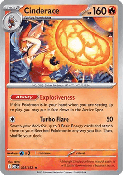 Cinderace - Mega Evolution (Rare) [MEG-028] Imagen principal del producto