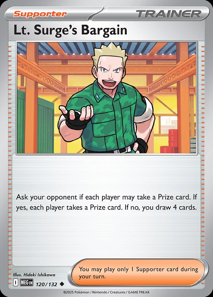 Lt. Surge's Bargain - Mega Evolution (Uncommon) [MEG-120] Hoofdafbeelding