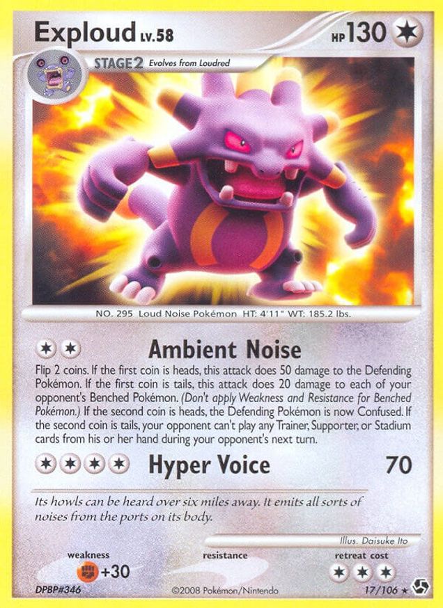 Pokémon-kaart Exploud LV.58 17/106 Rare uit de set Great Encounters