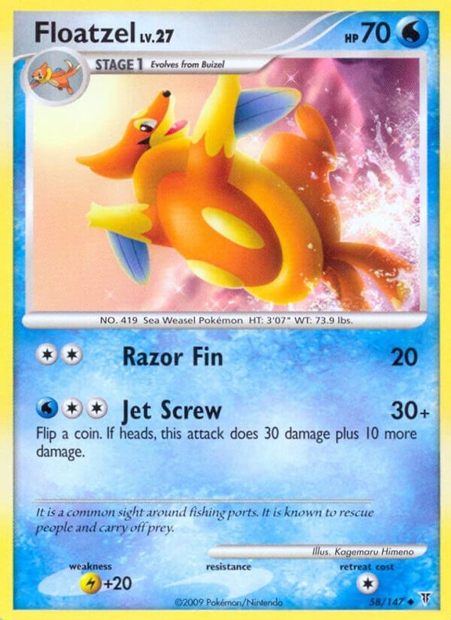 Pokémon-kaart Floatzel 58/147 Uncommon uit de set Supreme Victors Immagine principale del prodotto