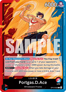 Portgas.D.Ace (OP13-002) (V.1) - Carrying on his Will (Leader) [OP13-002] Immagine principale del prodotto