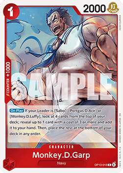 Monkey.D.Garp (OP13-016) (V.1) - Carrying on his Will (Rare) [OP13-016] Image principale du produit