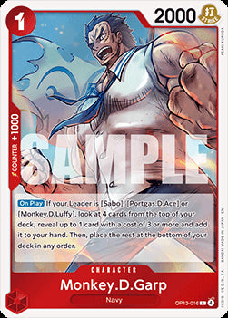 Monkey.D.Garp (OP13-016) (V.1) - Carrying on his Will (Rare) [OP13-016] Hover Image