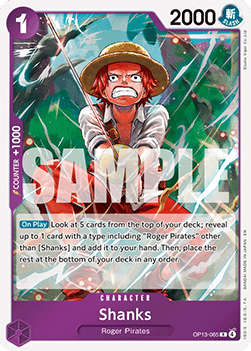 Shanks (OP13-065) (V.1) - Carrying on his Will (Rare) [OP13-065] Immagine principale del prodotto